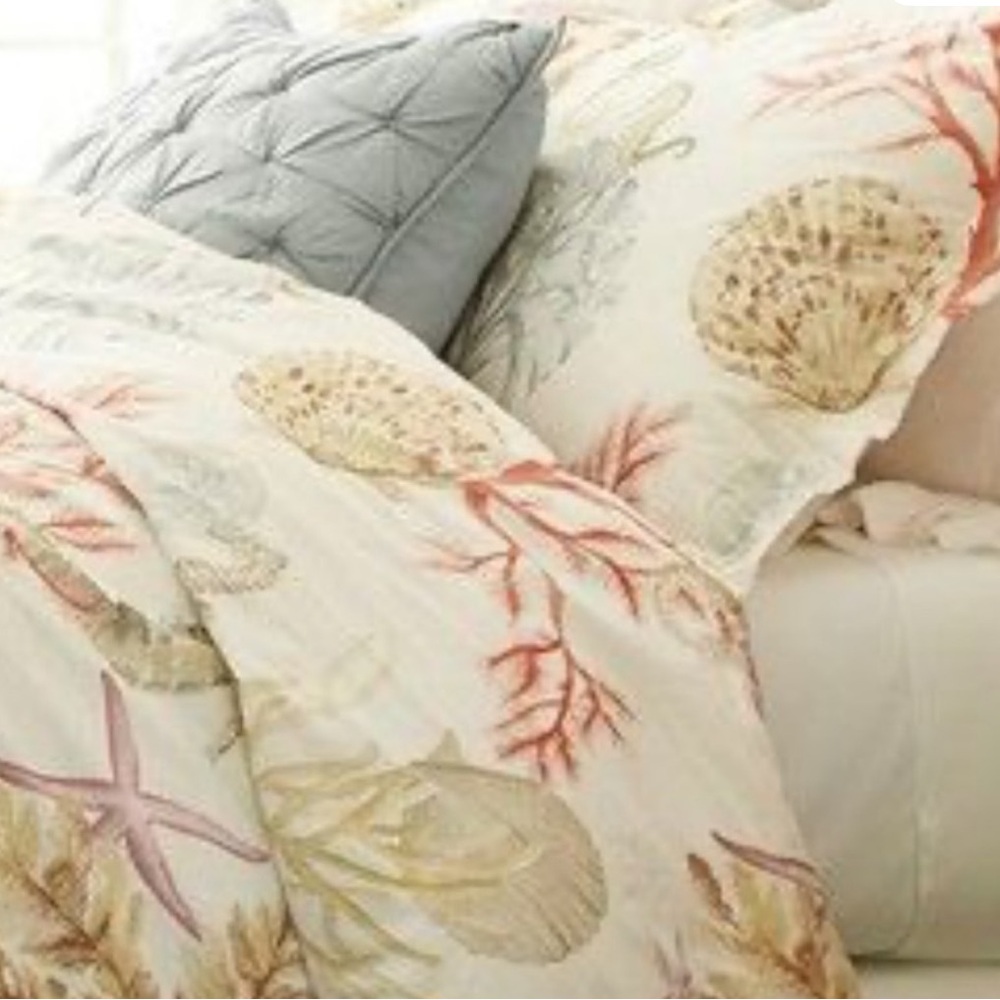 Pottery Barn Atlantic Nautical Coastal king Duvet Cover and shams